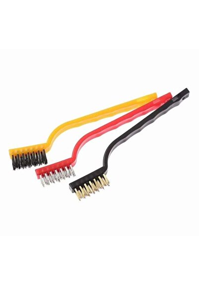 Premium مجموعة فرشاة سلكية من 3 قطع - فولاذ، نحاس، ونايلون