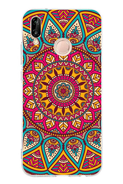 TechTree حافظة سيليكون متوافقة مع هاتف هواوي بي 20 لايت ماندالا مطبوع