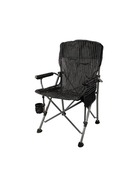 AKC كرسي سفر 95x45x58x58 مقوى باللون الأسود المخطط