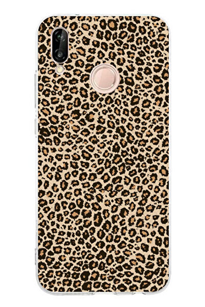 TechTree حافظة سيليكون متوافقة مع هاتف هواوي P20 لايت بتصميم ليوبارد مطبوع