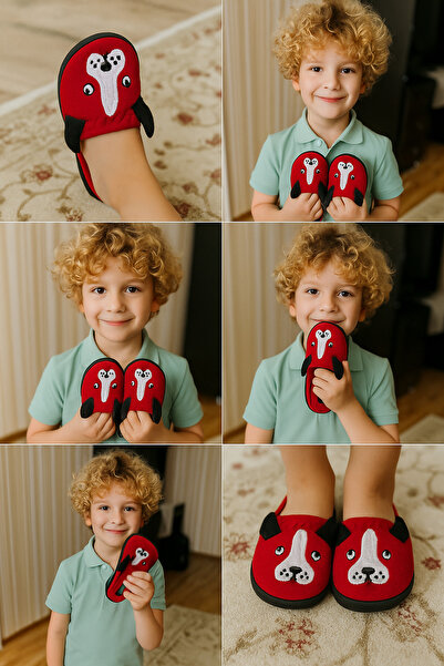 GEZER Children's Slippers with Dog Figure