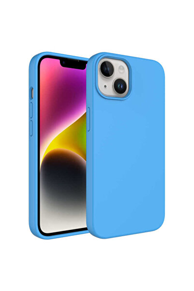 zore iPhone 14 Compatible Liquid Technology Erasable Hard Senk Kiwi Case-Blue