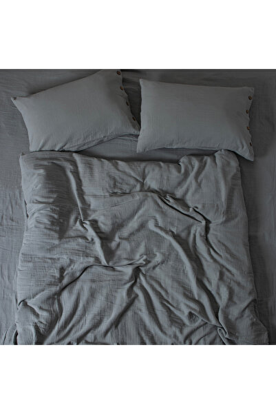 Befera Design Muslin 100% Cotton Double Size Washable Duvet Cover Set Non-Ironing Mint Green