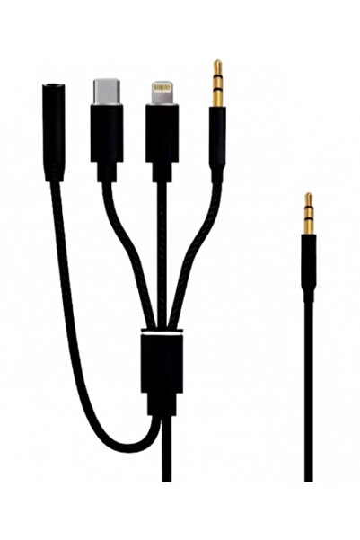 Mihai Cablu adaptor audio auxiliar jack 3.5mm 4 în 1 Andowl QSX12