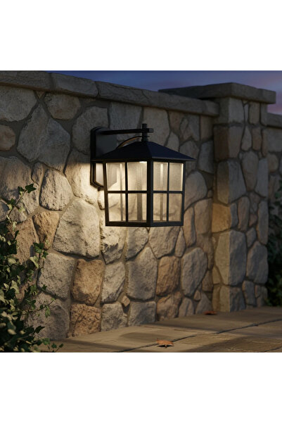 HAMER فانوس جداري خارجي اسود مقاس كبير