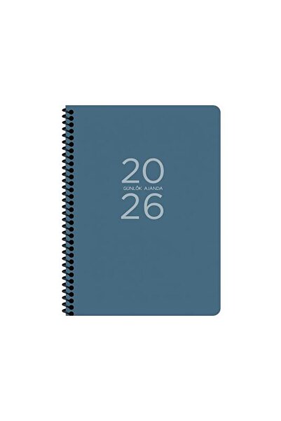 KESKİN COLOR 2026 - Agenda zilnică spiralată 17x24 - Albastru