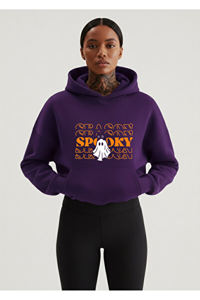 LORVEX Hanorac unisex supradimensionat cu imprimeu frontal înfricoșător tricou