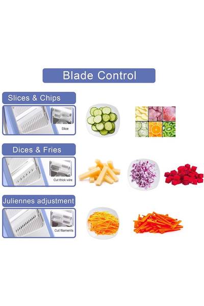 OEM Multifunctional vegetable slicer, 30 different cuts, potato cutter, foldable, gray