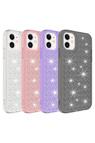 zore iPhone 11 Compatible Aihttgli Shiny Design Senk Snow Case-Pink