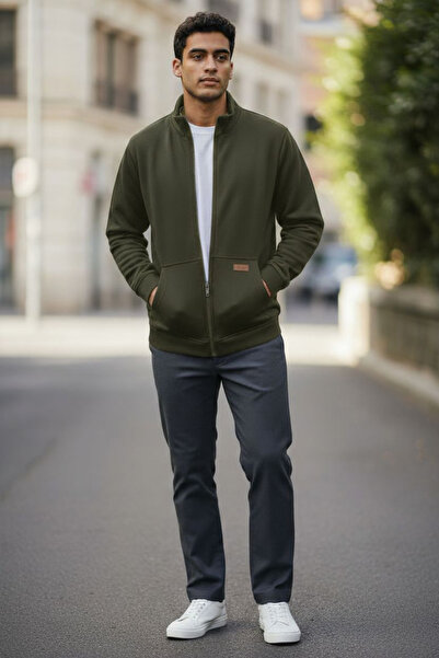 PuluPulu 100% Cotton 3-Thread Zipper Men's Sweatshirt