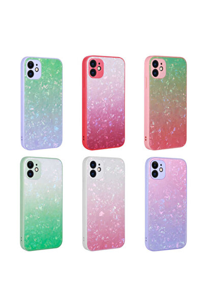 zore iPhone 11 Compatible Color Changing Marble Pattern Hard Silicone Senk Granite Case-No1
