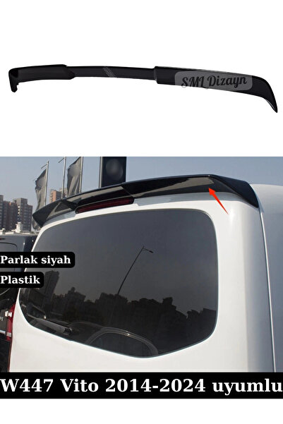 SML Dizayn Mercedes W447 Vito Spoiler Spoyler Kanat 2014-2024 Parlak Siyah Pl...