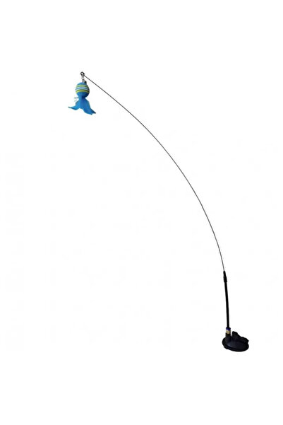 Genel Markalar Karamel Pet Vantuzlu Tüylü Toplu Olta Kedi Oyuncağı 50 cm