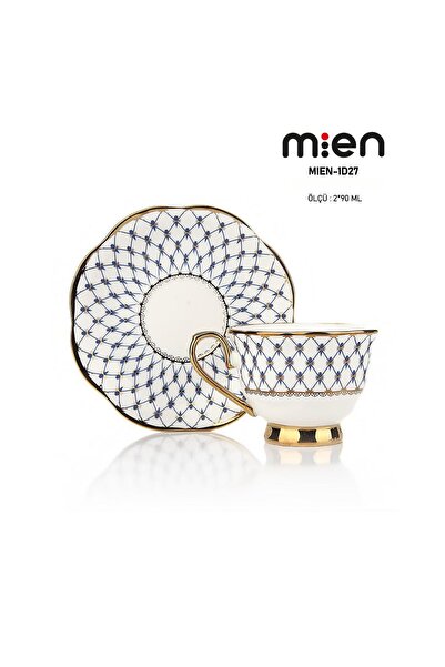 MİEN 2 Kişilik 90 ml YaldızlI Porselen Fincan Takımı