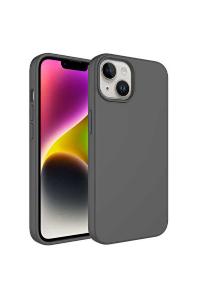 zore iPhone 14 Plus Compatible Liquid Technology Erasable Hard Senk Kiwi Case-Grey