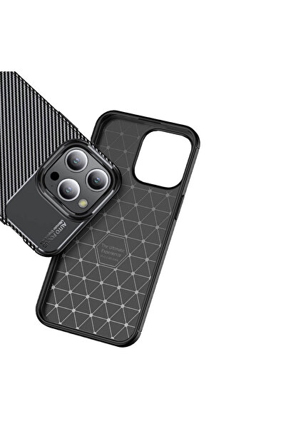 zore iPhone 15 Pro Compatible Senk Black Silicone Case-Black