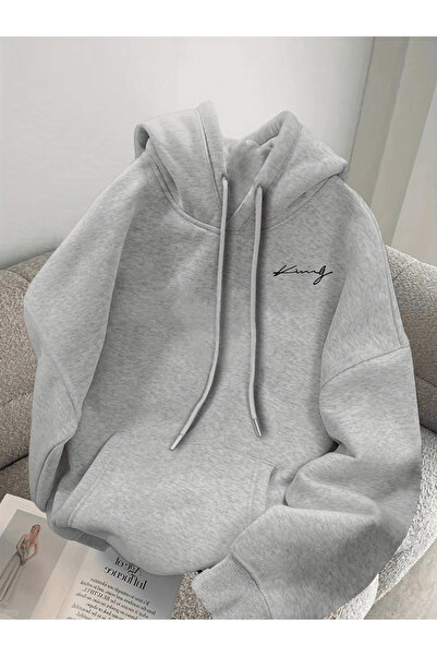 Soothing Space Unisex Oversized Hooded Sweatshirt with King Written