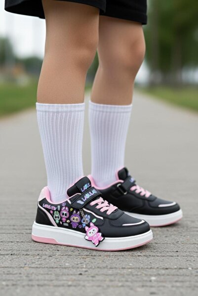 Görkem bebe ayakkabı ve tekstil Labubu Temali Characterized Girls' Sports Shoes Sneaker (Buy One Size up)(Narrow Fit)