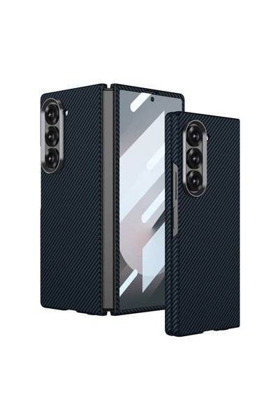 zore Galaxy Z Fold 6 Compatible Camera Protected Carbon Fiber Design Back Sur...