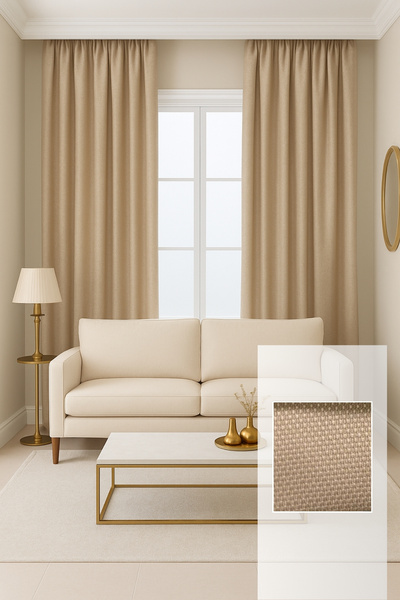 Perlife Gold ® Solid Color Background Curtain – No Pleats, Extra Foam – Living Room and Sitting Room |   Custom & Ready-To-Wear