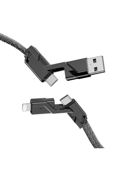 PRİZE Cablu de Date USB C la C 4 in 1 cu Cablu Nailon Impletit Plan