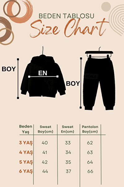 minikiss Hooded 3 Thread Ş Fleece-Lined 100% Cotton Boys' Bottom and Top Set