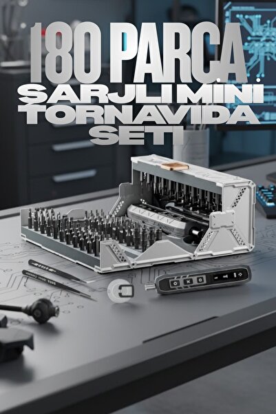 Kensa 180 Parça Şarjlı Mini Tornavida Seti – Tüm Cihazlara Uyumlu Manyetik Hassas Tornavida Seti