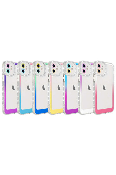 zore iPhone 11 Compatible Lsenk Protected Senk Park Case with Glitter and Color Transition Design-Pink-Blue