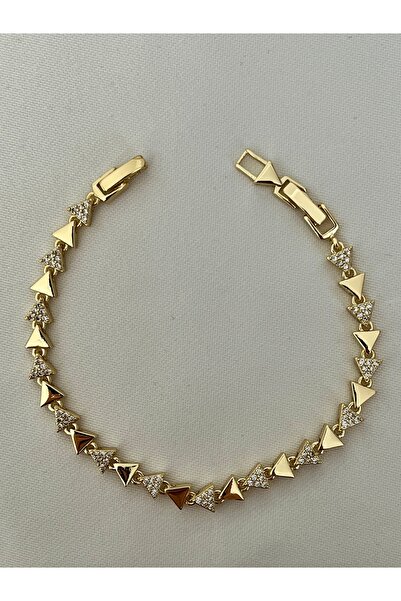 yeknova Xuping 14K Gold Renginde Kuyumcu İşçiliği Üçgen Model Zirkon Taş Deta...