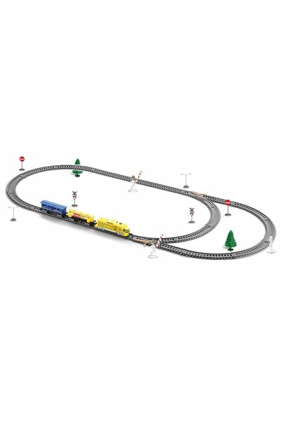 İSP LikeSmart High Speed Rail Train DIY Set, 30 pcs, 300 cm Track, Lighted Locomotive, 2 Carriages