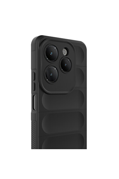 zore Infinix Hot 40 Case Flexible Tpu Hollowed Out Back Surface Design Senk Ethnic Silicone Cover - Dark Green