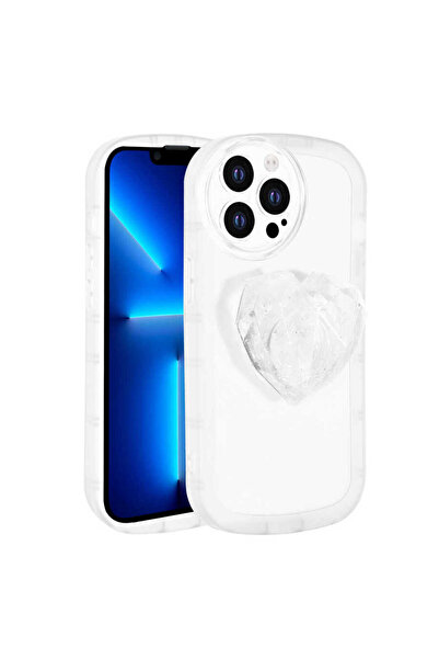 zore حافظة SENK Ofro ملونة متوافقة مع هاتف iPhone 13 Pro مع حماية للكاميرا وفتحة Pop Socket - أبيض