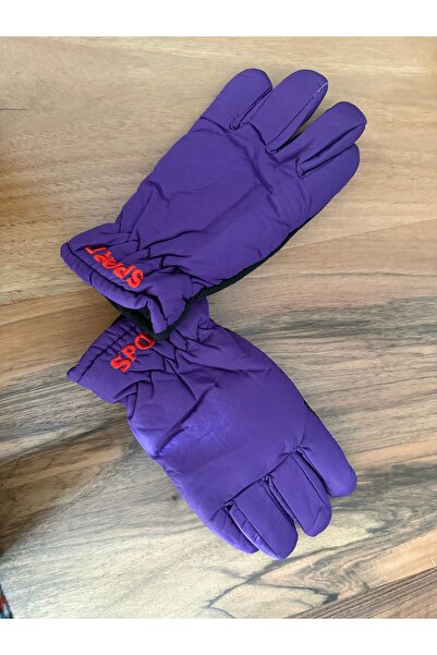Blotch Waterproof Purple Color Lined Waiter Size Ski and Snow Gloves for Ages 12-15