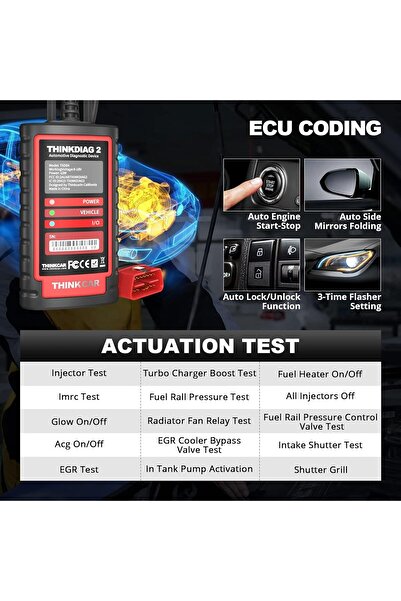 Thinkcar ThinkDiag 2 Bluetooth OBD2 Diagnostic Scanner (15 Reset Functions, CAN-FD)