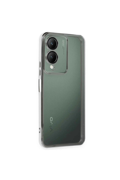 eco port Vivo Y17S Compatible Case with Camera Protection Lens Silicone - Silver