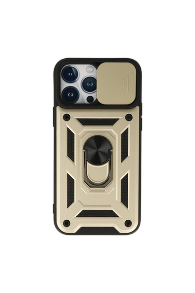 eco port iPhone 13 Pro Max Case with Pars Lens Ring Silicone - Gold