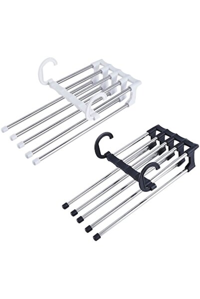 Tiessa Set de 2 umerașe pliabile pentru 10 perechi de pantaloni, 48 x 15 cm, ...