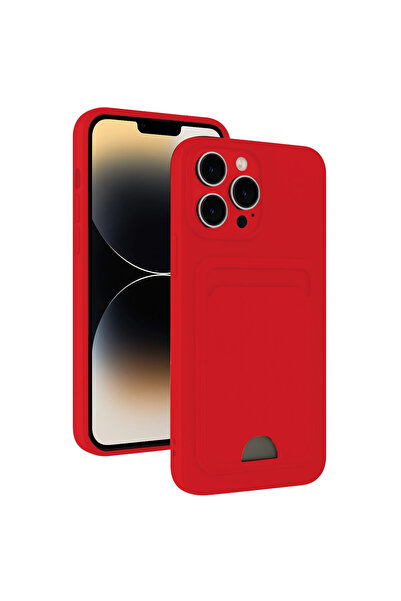 eco port iPhone 13 Pro Case Kelvin Silicone with Business Card - Red