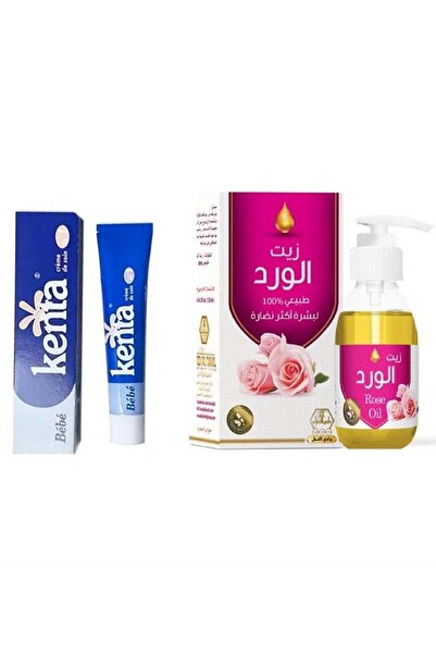 Kenta مجموعة تفتيح طبيعية - زيت ورد وادي النحل ١٢٥ مل + كريم ٣٠ جم