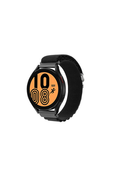 eco port ساعة بسوار قماش Kr410 مقاس 20 ملم - أسود