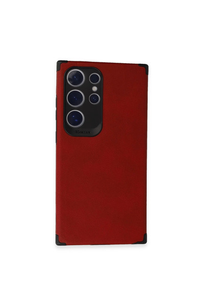 eco port Samsung Galaxy S24 Ultra Case Loop Leather Silicone - Red