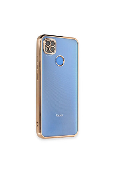 eco port حافظة ريدمي 9 سي من السيليكون مع عدسة حماية للكاميرا - ذهبي