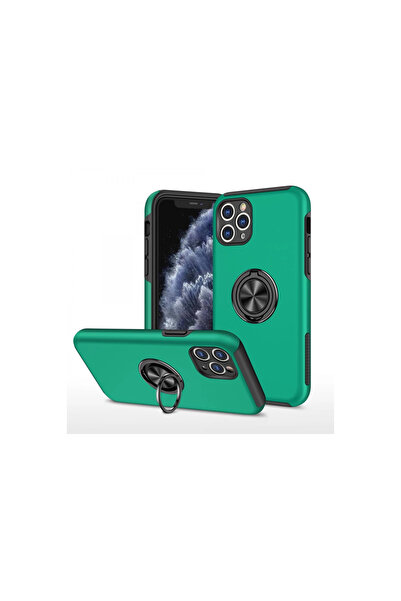 eco port غطاء حماية ايليت لهاتف آيفون 11 برو ماكس مع حلقة - أخضر مع حماية للك...