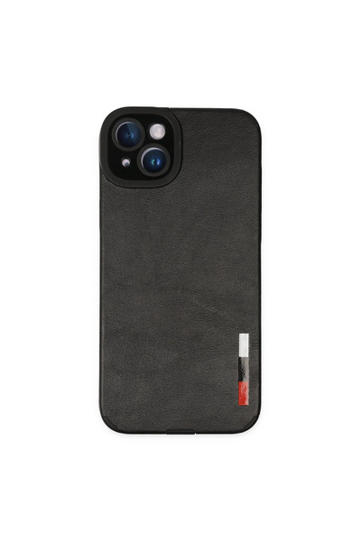 FREEDOM STOREE جراب آيفون 14 بلس بحلقة جلدية سيليكون - أسود