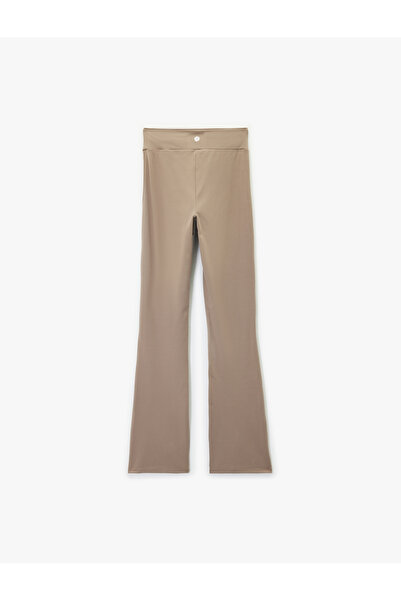 Koton Piped High Waist Flared Sports Leggings