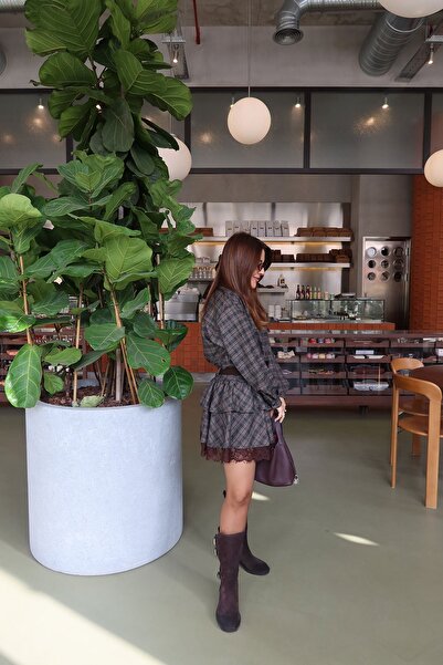 Özge Özgenç Gingham Shirt Skirt Set