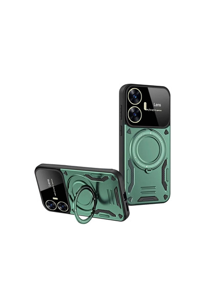 eco port غطاء حماية لعدسة Realme C55 مع حامل - أخضر داكن