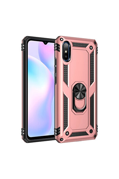 Marsilyan غطاء سيليكون لـ Redmi 9a مع حلقة صوفيا - وردي