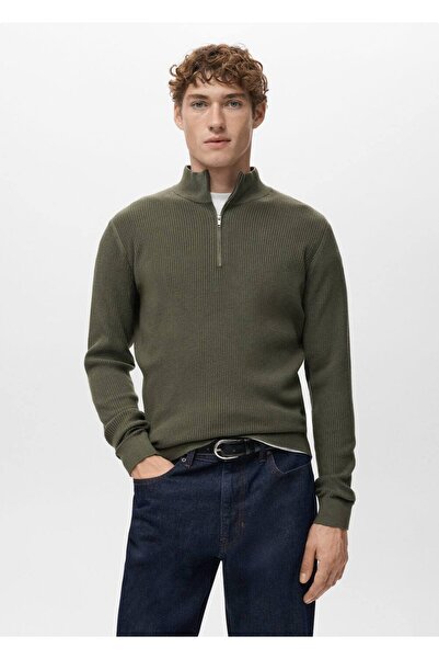 MANGO Man Ribana fermuarlı yaka kazak