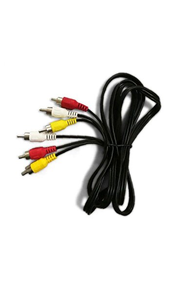 Generic RCA Male To 3RCA Male Cable 1.5M Audio And Video AV Extension Cable Black